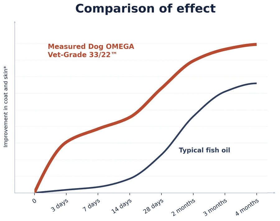 Comparison of effect: how a concentrated fish oil and a typical fish oil behave over four months